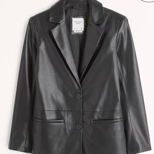 NWT - Abercrombie Leather Vegan Blazer - Small